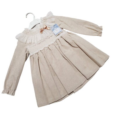 Ceyber Older Girls Beige Smocked Dress