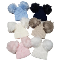 Load image into Gallery viewer, Faux Fur Double Pom Hat