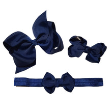 Load image into Gallery viewer, Navy Hair Bow