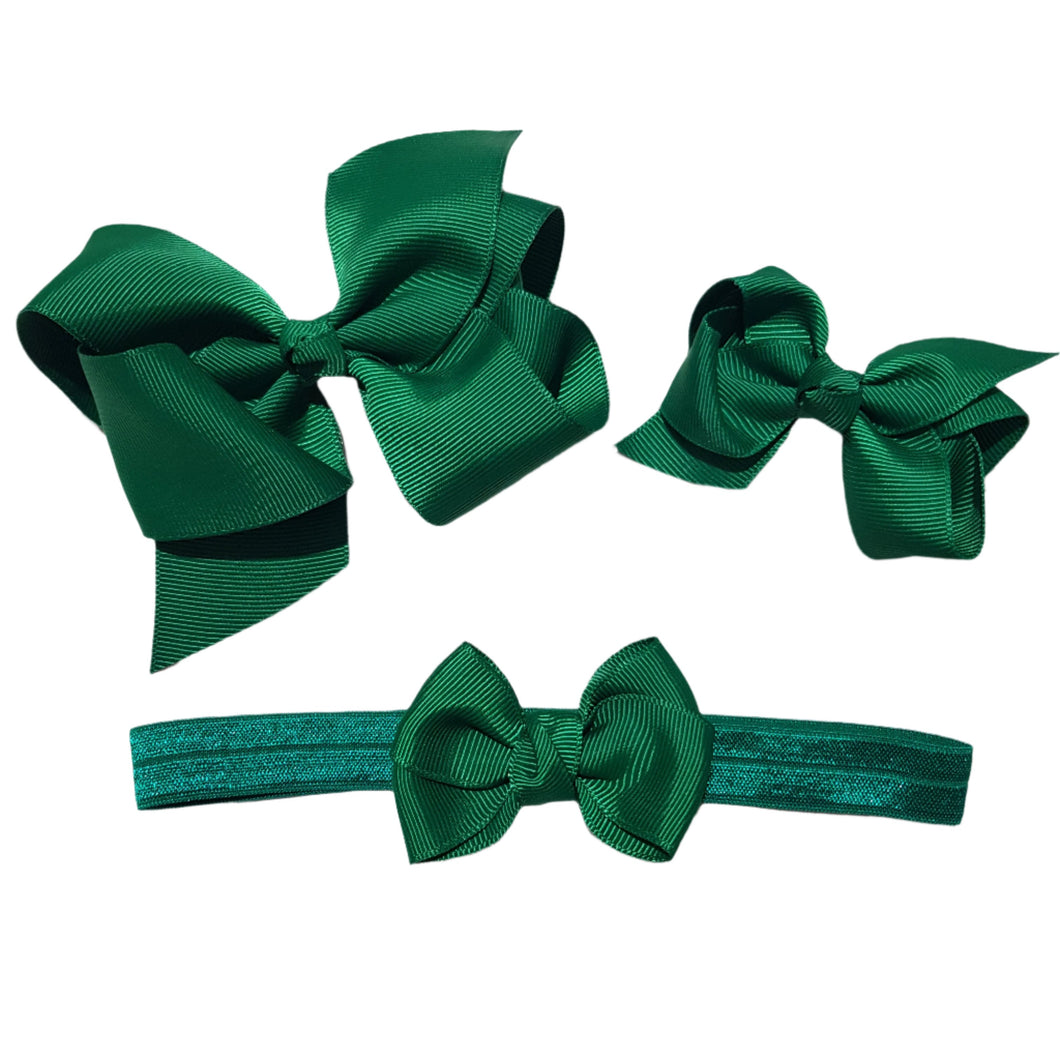 Bottle Green Hair Bow