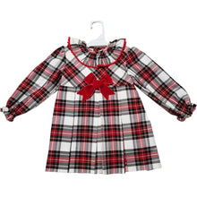 Load image into Gallery viewer, Baby Ferr Older Girls Velvet Bow Check Dress