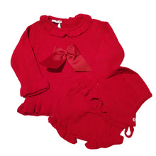 Load image into Gallery viewer, Dulce De Fresa Baby Girls Red Knit Set