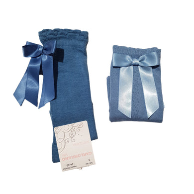 Carlomagno Steel Blue Bow Knee High