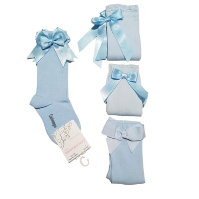 Carlomagno Baby Blue Bow Knee High