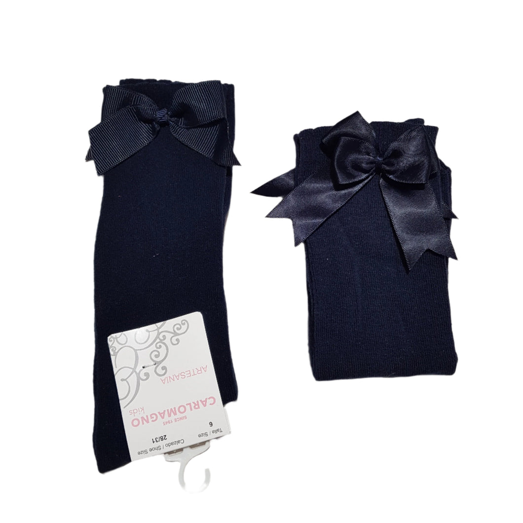 Carlomagno Navy Bow Knee High