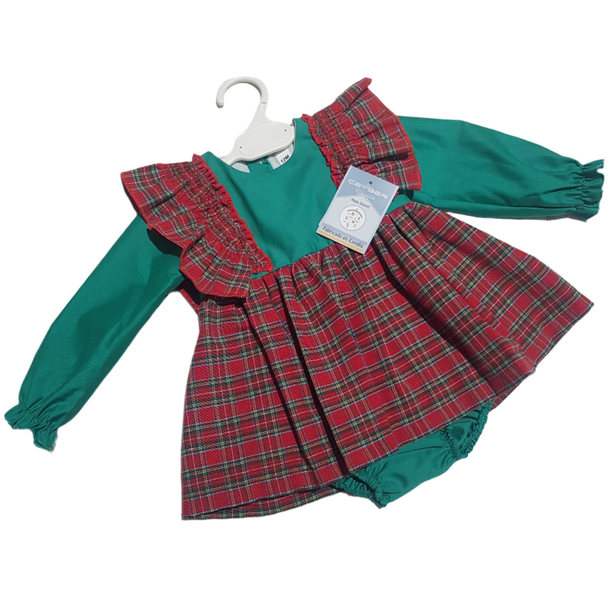 Ceyber Baby Girls Green Tartan Dress Bella Bambini Ceyber Baby Girls Green Tartan Dress Bella Bambini