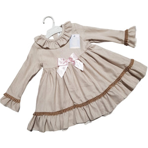 Ceyber Older Girls Beige and Pink Dress