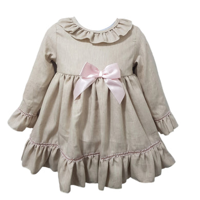 Ceyber Older Girls Beige and Pink Dress