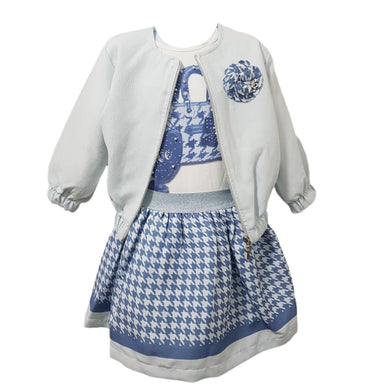 Neon Kids Hounds Tooth Jacket Skirt Set