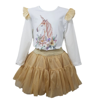 Neon Kids Unicorn Skirt Set