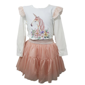 Neon Kids Unicorn Skirt Set