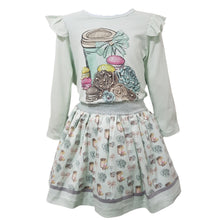 Load image into Gallery viewer, Neon Kids Coffee Skirt Set