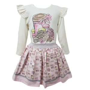 Neon Kids Coffee Skirt Set