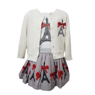 Neon Kids Paris Cardigan Skirt Set