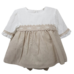 Baby Ferr Baby Girls Beige Dress