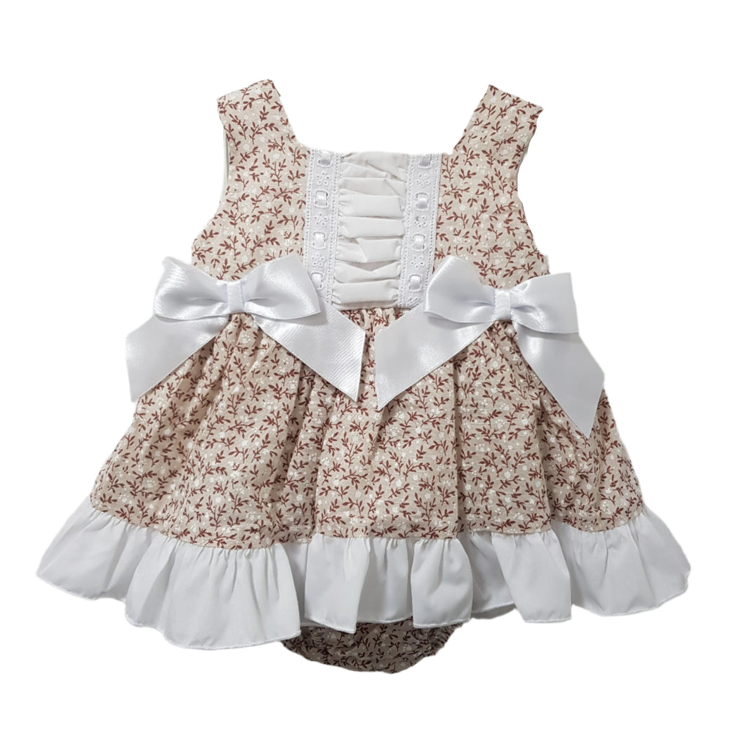 Ceyber Baby Girls Brown Floral Dress