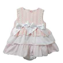 Load image into Gallery viewer, Ceyber Baby Girls Pink Stripe Puffball Style Dress