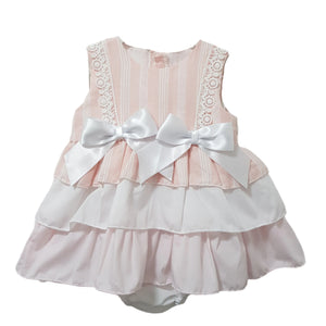 Ceyber Baby Girls Pink Stripe Puffball Style Dress