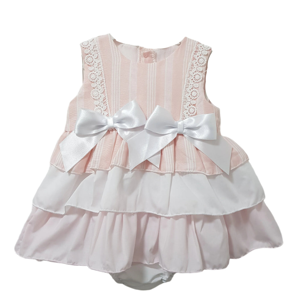 Ceyber Baby Girls Pink Stripe Puffball Style Dress