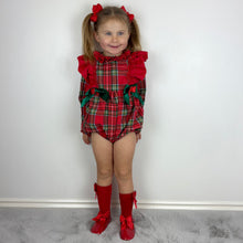 Load image into Gallery viewer, Ceyber Red Tartan Romper