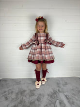 Load image into Gallery viewer, Ceyber Girls Double Bow Burgundy and Pink Dress