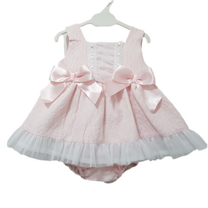 Ceyber Baby Girls Pink Lace Trim Dress