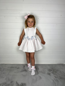 Ceyber Girls Pink Waffle Double Bow Dress