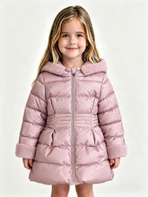 Load image into Gallery viewer, Mayoral Older Girls Crystal Metallic Faux Fur Puffer Coat