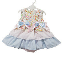 Load image into Gallery viewer, Ceyber Baby Girls Pink and Blue Floral Puffball Style Dress