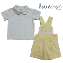 Load image into Gallery viewer, Mabini Boys Lemon Bunny Smock Set