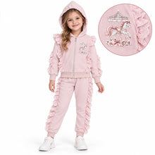 Load image into Gallery viewer, Giorgio Bambini Older Girls Pink Frill Carousel Lounge Set