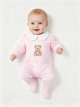 Load image into Gallery viewer, Kleo Kids Pink Ribbed Teddy Bear Babygrow