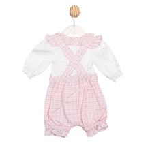 Load image into Gallery viewer, Mintini Baby Girls Pink and Grey Romper Set