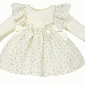 Wee Me Baby Girls Cream Floral Dress