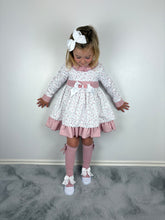 Load image into Gallery viewer, Ceyber Dusky Pink and White Dress