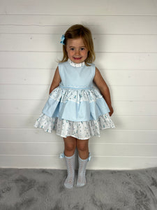 Ceyber Girls Boat Waffle Material Puffball Style Dress