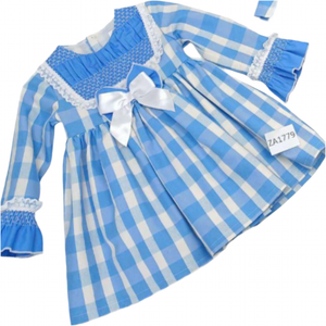 Ceyber Older Girls Blue Check Dress