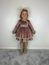 Load image into Gallery viewer, Ceyber Dusky Pink Velvet Side Bow Dress