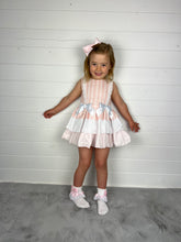 Load image into Gallery viewer, Ceyber Girls Pink Stripe Puffball Style Dress