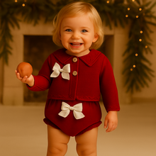 Load image into Gallery viewer, Dulce De Fresa Baby Girls Red Knit Set