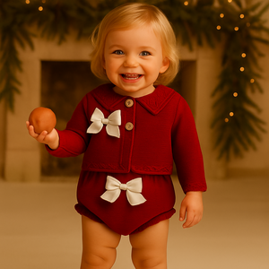 Dulce De Fresa Baby Girls Red Knit Set