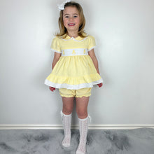 Load image into Gallery viewer, Mabini Girls Lemon Bunny Smock Jam Set