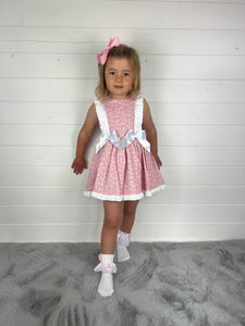 Ceyber Girls Pink Cherry Double Bow Dress