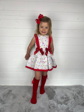 Load image into Gallery viewer, Ceyber Girls Red Fruit Double Bow Dress