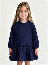 Load image into Gallery viewer, Mayoral Older Girls Navy 3D Love Heart Fleece Dress