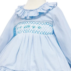 Wee Me Baby Girls Blue Smock Dress