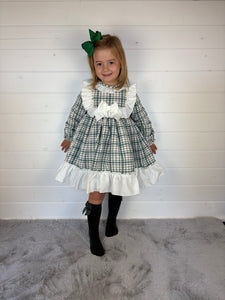 Ceyber Girls Green Check Dress