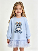 Load image into Gallery viewer, Giorgio Bambini Blue Tulle Diamante Teddy Bear Dress