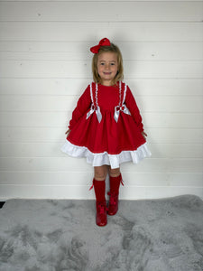 Ceyber Red Double Bow Dress