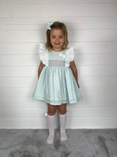 Load image into Gallery viewer, Ceyber Girls Mint Star Frill Shoulder Dress